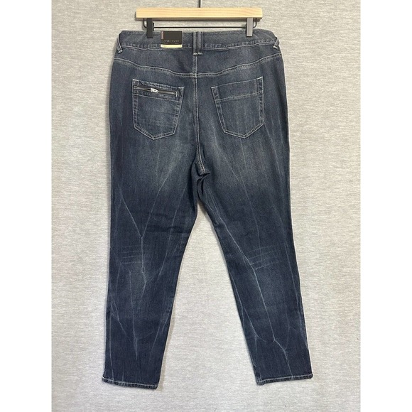 Lane Bryant 18 Womens Jeans Slim Fit Tapered Zipper Ankle Dark Blue Denim Wash - Picture 9 of 14